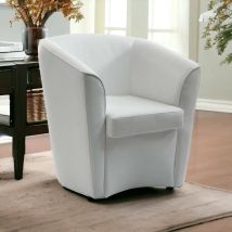 Dmora - Talamo Italia Chaise longue Annaluna, Chaise longue, 100% Made in Italy, Fauteuil relax en éco-cuir, Cm 70x60h74, Blanc