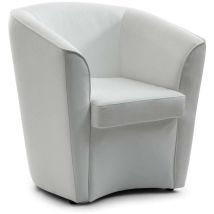 Lounge-Sessel Dabbiat, Lounge-Sessel, 100% Made in Italy, Relaxsessel aus Kunstleder, Cm 70x60h74, Weiß - Dmora