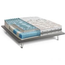 Matelas double Zelda, housse amovible en Memory Foam et Microsprings indépendants, 100% Made in Italy, Anti-acarien et hypoallergénique, Cm 160x190