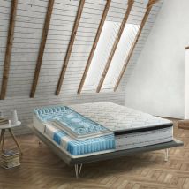 Matelas simple Laila, Housse amovible en Memory Foam+Gel et ressorts ensachés, 100% Made in Italy, Anti-acarien et hypoallergénique, Cm 90x190 h27