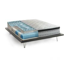 Talamo Italia - Matelas simple Laila, Housse amovible en Memory Foam+Gel et ressorts ensachés, 100% Made in Italy, Anti-acarien et hypoallergénique,