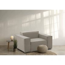 Talamo Italia Poltrona Cristiana, Poltrona da salotto, 100% Made in Italy, Poltroncina relax in tessuto imbottito, Cm 160x95h70, Tortora, con imballo