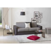 Canapé fixe Selene, Canapé 2 places, 100% Made in Italy, Canapé Salon, en tissu matelassé, avec accoudoirs fins, Cm 160x95h90, Gris et Anthracite,