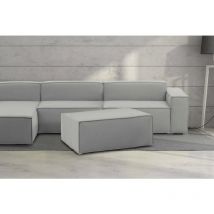 Talamo Italia - Pouf Antonella, Pouf de salon, 100% Made in Italy, Fauteuil relax en tissu rembourré, Cm 100x70h43, Gris, avec emballage renforcé