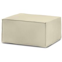 Pouf Barbara, Pouf de salon, 100% Made in Italy, Fauteuil relax en tissu rembourré, Cm 80x70h43, Beige, avec emballage renforcé - Talamo Italia