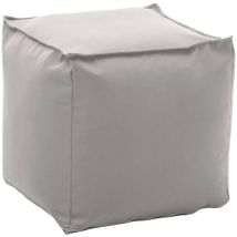 Talamo Italia - Pouf Annalaura, Pouf multifonction, 100% Made in Italy, Fauteuil relax en tissu rembourré, Cm 45x45h45, Blanc, avec emballage renforcé