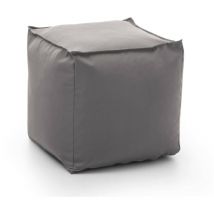 Puff Annalaura, Multifunktionshocker, 100% Made in Italy, Relaxsessel aus gepolstertem Stoff, Cm 45x45h45, Grau - Talamo Italia