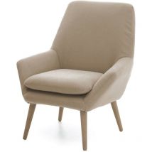 Lounge-Sessel Annarita, Design-Sessel für das Wohnzimmer, 100% Made in Italy, Relaxsessel aus gepolstertem Stoff, Cm 80x70h95, Beige - Talamo Italia