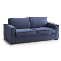 Talamo Italia - Schlafsofa Abigail, Großes 2-Sitzer-Sofa, 100% Made in Italy, Wohnzimmersofa mit drehbarer Öffnung, aus gepolstertem Stoff, mit
