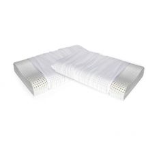 Talamo Italia - Set mit 4 Kissen fà¼r das Bett, 100% Made in Italy, Orthozervikales Kissen mit abnehmbarem Bezug aus perforiertem Memory-Schaum,