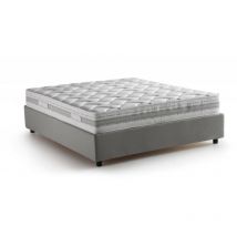 Talamo Italia - Doppelbett Grace, Containerbett Mit Stoffbespannung, 100% Made In Italy, Frontöffnung, Inklusive Matratze Cm 160x200, Grau