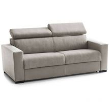 Sofá fijo Alexandra, Sofá de 2 plazas, 100% Made in Italy, Sofá Sala de estar, en tela acolchada, con reposacabezas ajustables y reposabrazos