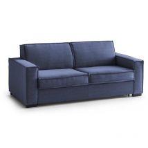 Talamo Italia Sofa cama Giuliana, Sofá de 2 plazas, 100% Made in Italy, Sofá de salón con apertura giratoria, en tela acolchada, con reposabrazos