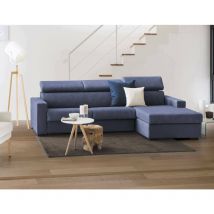 Talamo Italia Schlafsofa Alberta, Ecksofa, 100% Made in Italy, Sofa mit Drehöffnung, mit rechter Containerhalbinsel, mit Standard-Armlehnen, Cm