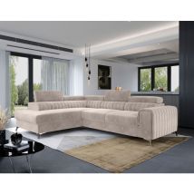 Bestmobilier - Talisay - canapé d'angle gauche - 5 places - convertible avec coffre - en velours