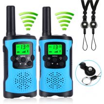 Talkies-walkies pour enfants avec 2 lanières, avec lumière led, 3 km longue distance pmr 446 MHz 8 canaux vox lcd affichage