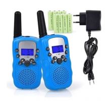 Talkies Walkies Rechargeables - Enfants - 3 km de Long Distance - Interphone Cadeau De Noël (Bleu)