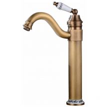 Swyeoot - Macaron Brass High Basin Faucet, Bathroom Faucet with 360° Swivel High Spout Basin Mixer Tap, Adjustable Hot and Cold Basin Mixer Tap,