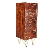 Tall Chest of drawers Dallas Dark Mango - Dark Wood