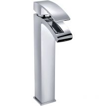 Gravity Bathrooms - Tall Luxury Modern High Rise Curve Mono Basin Mixer - Chrome