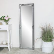 Tall Silver Ornate Bevelled Mirror 47cm x 142cm