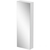 Aquari - Tall Single Door Bathroom Mirror Cabinet Cupboard Stainless Steel Wall Mounted - Silver