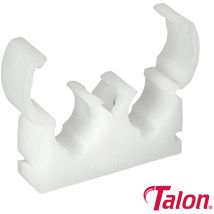 Double Hinged Pipe Clips White - 15mm - Talon