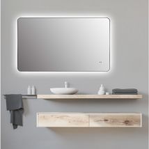 Talos - led Badspiegel treviso in matt schwarz 120x70 cm - Spiegel mit Hand Wave Sensor Funktion - horizontal und vertikal aufhängbar