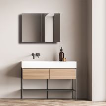 Mirage 70 x 50 x 13,1 cm - armoire de toilette avec éclairage - corps en aluminium de haute qualité avec interrupteur à bascule - miroir lumineux