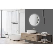 Badezimmerspiegelschrank mit Beleuchtung TALOS Picasso Style Spiegelschrank schwarz Ø 60cm Modernes Badezimmermöbel mit LED Beleuchtung - mit