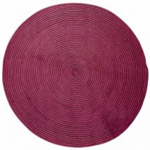 Thedecofactory - tam tam - Tapis en coton réversible effet cordage prune diam.120