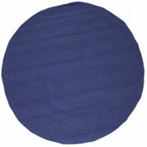 Thedecofactory - tam tam - Tapis en coton réversible effet cordage bleu corse diam.120