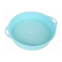 Tamis de sol en plastique rond en maille pour jardin tamis de sable tamis pour semis, outil de culture avec accoudoirs pour enfants et adultes Tamis