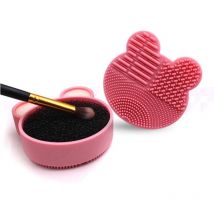 Tampon de nettoyage pour pinceaux de maquillage 2 en 1 et pinceau de maquillage