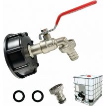Osuper - Tank Faucet 1000L ibc Rainwater Collector Faucet Faucet Tank Adapter Faucet Drain Tank Adapter Brass pp Faucet Coarse Thread 60mm (Red 1/2')