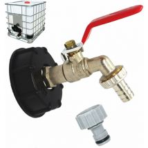 Tank Tap 1000L S60X6 ibc Tap Connector with 1/2' Hose Connector, Drain Tank Adapter, for Garden Tap, for Tank Adapter (1 Piece)