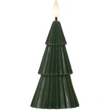 Trading Kerze Grany, Tannenbaum, grün, Stumpenkerze, led, Timer, Warmweiß, 15 cm - Star