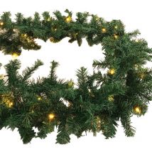 Tannengirlande 540 cm – 70 warmweiße LEDs – Batteriebetrieben – Kunststoff – Innen- und Außenbereich