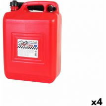Tanque para combustible con embudo Continental self rojo 10 l (4 unidades)