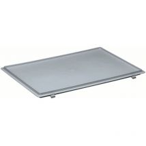 Lockweiler - Tapa abatible pp L400xW300mm gris para caja de transporte apilada