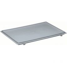 Lockweiler - Tapa abatible pp L600xW400mm gris para caja de transporte apilada