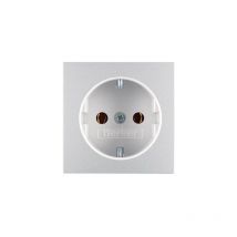 Tapa Schuko compatible con distintas series de Hager con protección infantil IP20 5,8x5,8x4cm color aluminio lacado