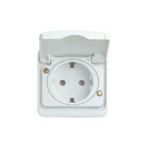 Tapa base schuko con tapa Blanco Alpino Serie Arco Estanco 8788BA de Niessen