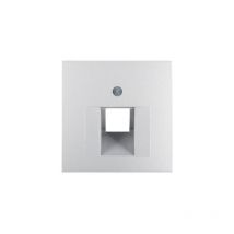 Hager - Placa central con una toma para teléfono/red compatible con distintas series de IP20 5,5x5,5x1,7cm color aluminio lacado