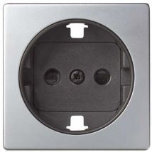 Tapa enchufe 2P+TT aluminio+grafito simon 82041-33