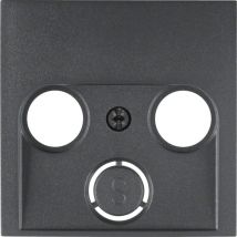 Tapa con toma para TV de 2 o 3 salidas compatible con distintas series de HAGER IP20 55,5x70,5x7mm color antracita mate