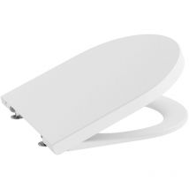 Roca - Tapa y asiento para inodoro compacto con caída amortiguada round inspira Color: Blanco mate