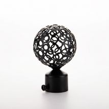 Tapas para extremos de barra de cortina, rejilla, jaula, cortina, tapas decorativas, extremo de barra, ventana (2 piezas, 28 mm), negro