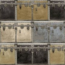 Tapete Friends & Coffee Boxes and Locks Metallic und Beige Noordwand