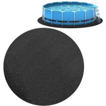 Tapete para piscina, tapete para piscina elevada, tapete redondo para piscina con rayas perforadas, diámetro 3,05 m